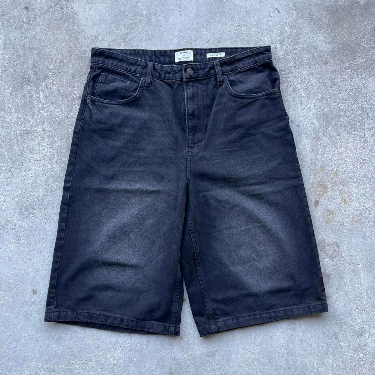 STONE WASH LONG JORTS